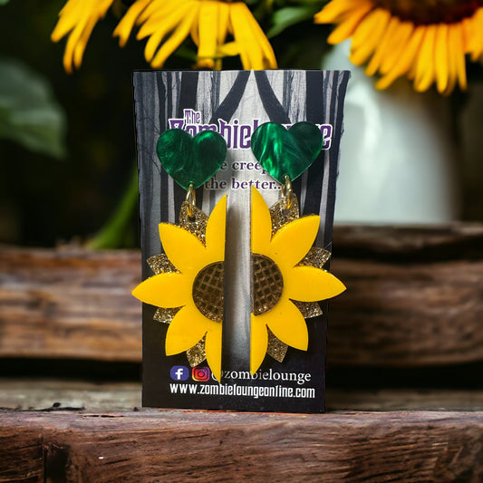 Sunflower Heart Earring