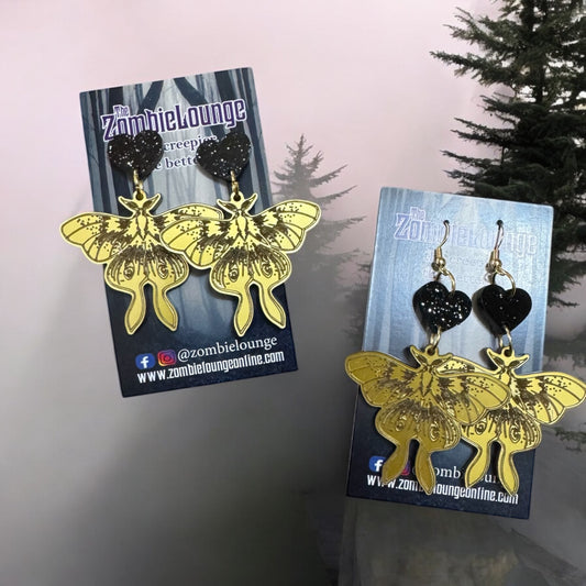 Gold Moth Earrings