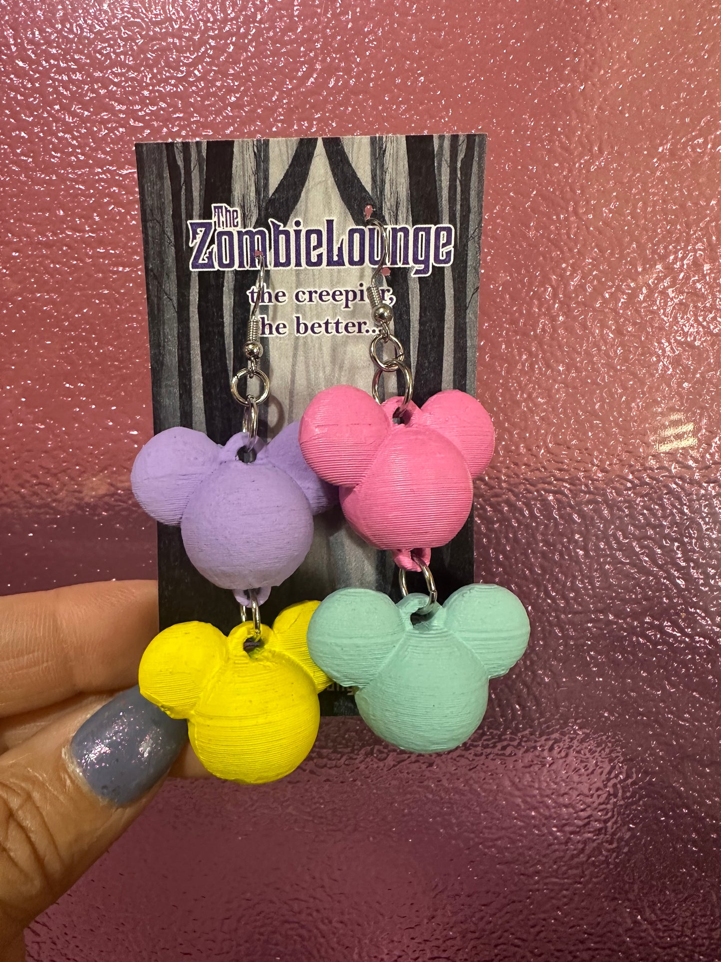 Pastel Mouse Bubble Earrings