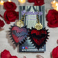 Gothic Bat Heart Earrings