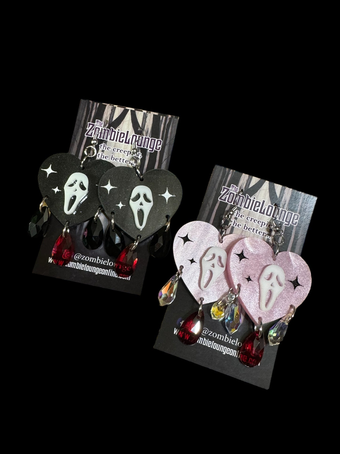 Ghost Mask Heart Earrings