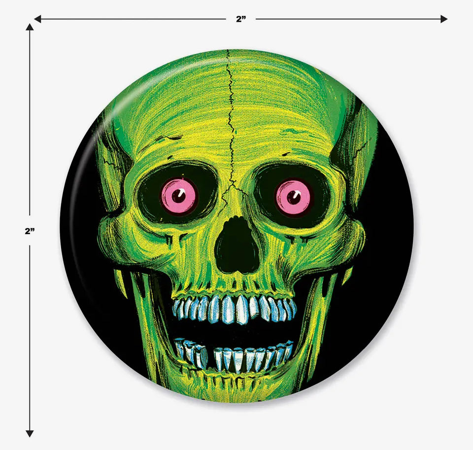 Vintage Green Skull Button