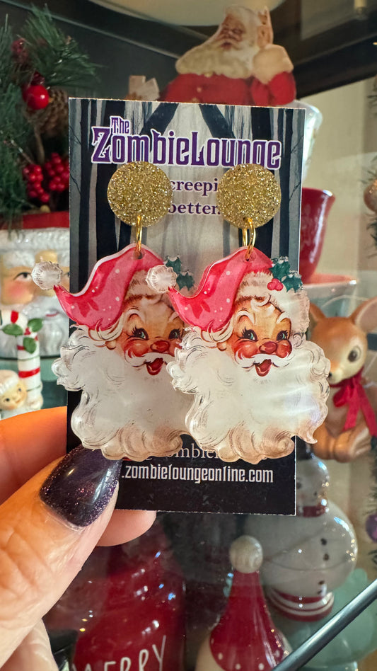 Vintage Santa Stud Earrings