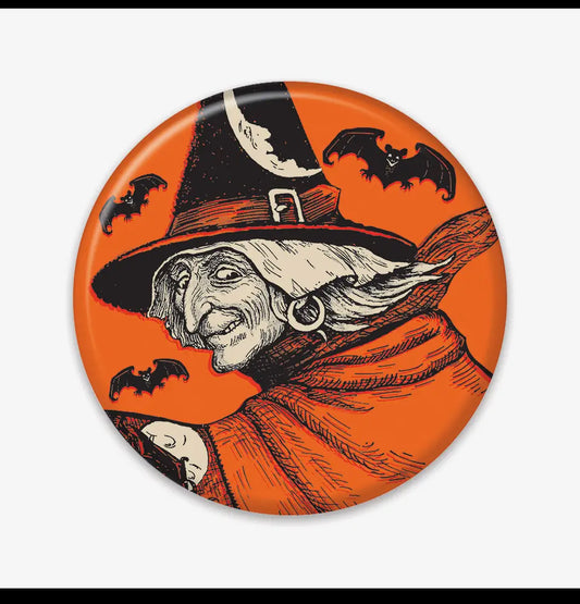 Vintage Halloween Classic Witch Button