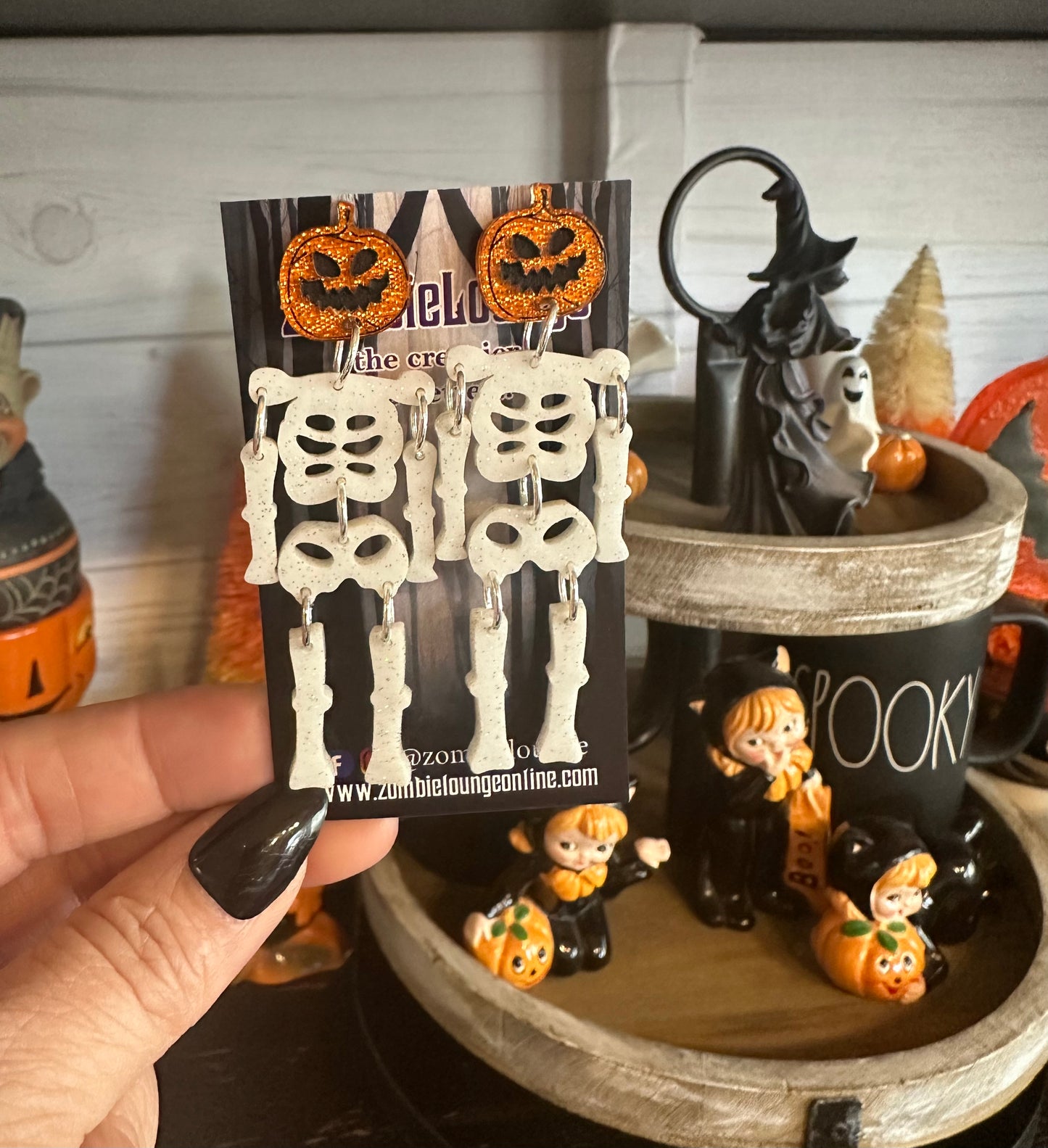 Skeleton Pumpkin Earrings