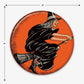 Vintage Flying Witch Button