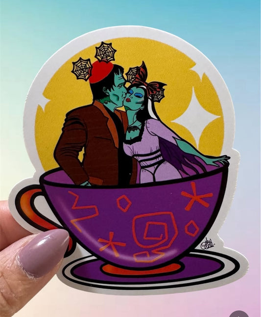 Munsters Tea Cup Stickers