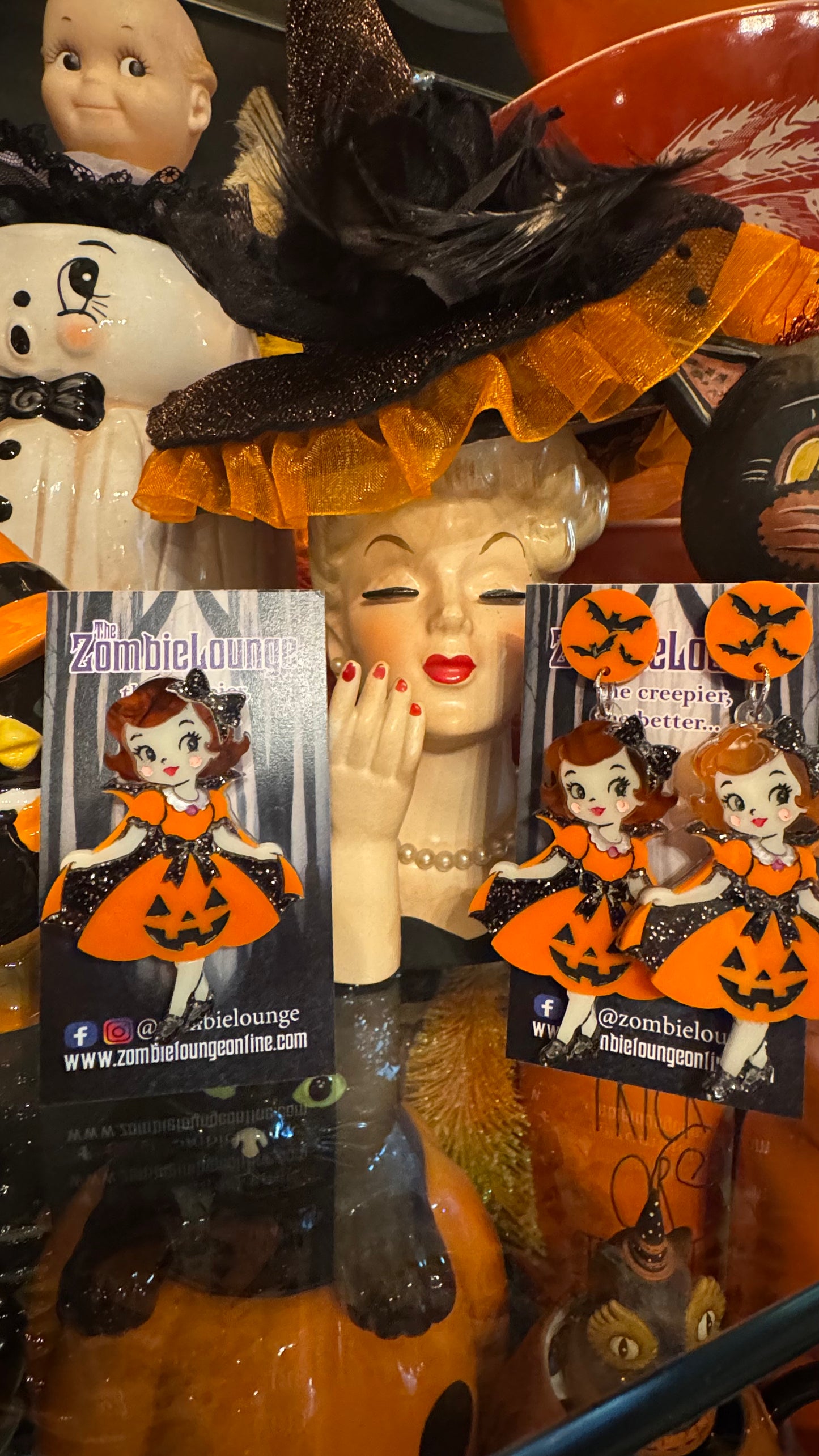 Vintage Halloween Girl Earrings