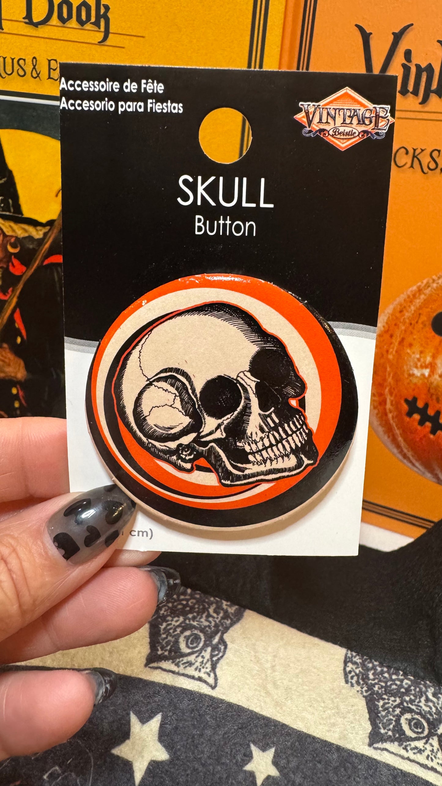 Vintage Skull Button