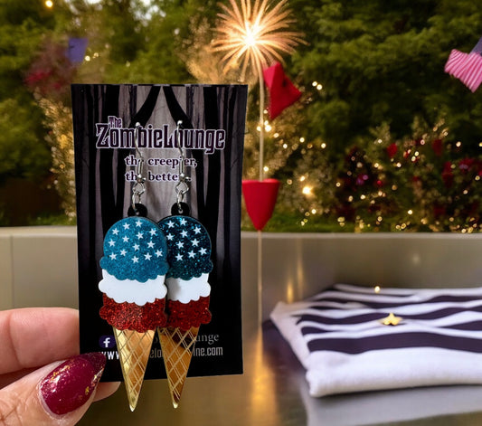 July Ice Cream Cone Earrings