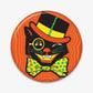 Halloween Top Hat Cat Button