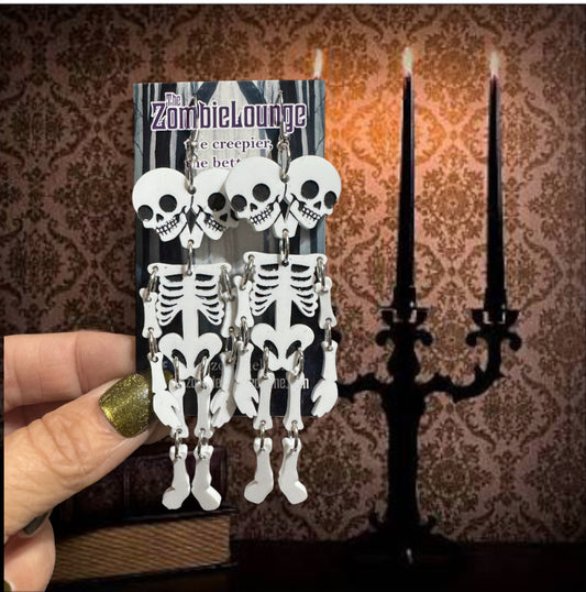 Two Headed Skull Earrings