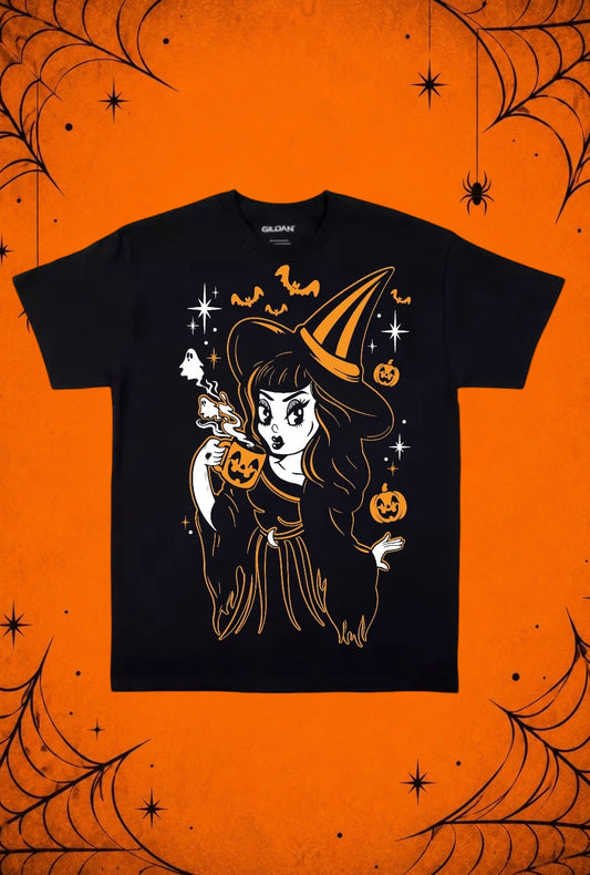 Halloween Orange Witch Shirt