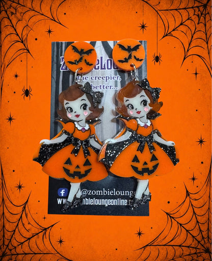 Vintage Halloween Girl Earrings
