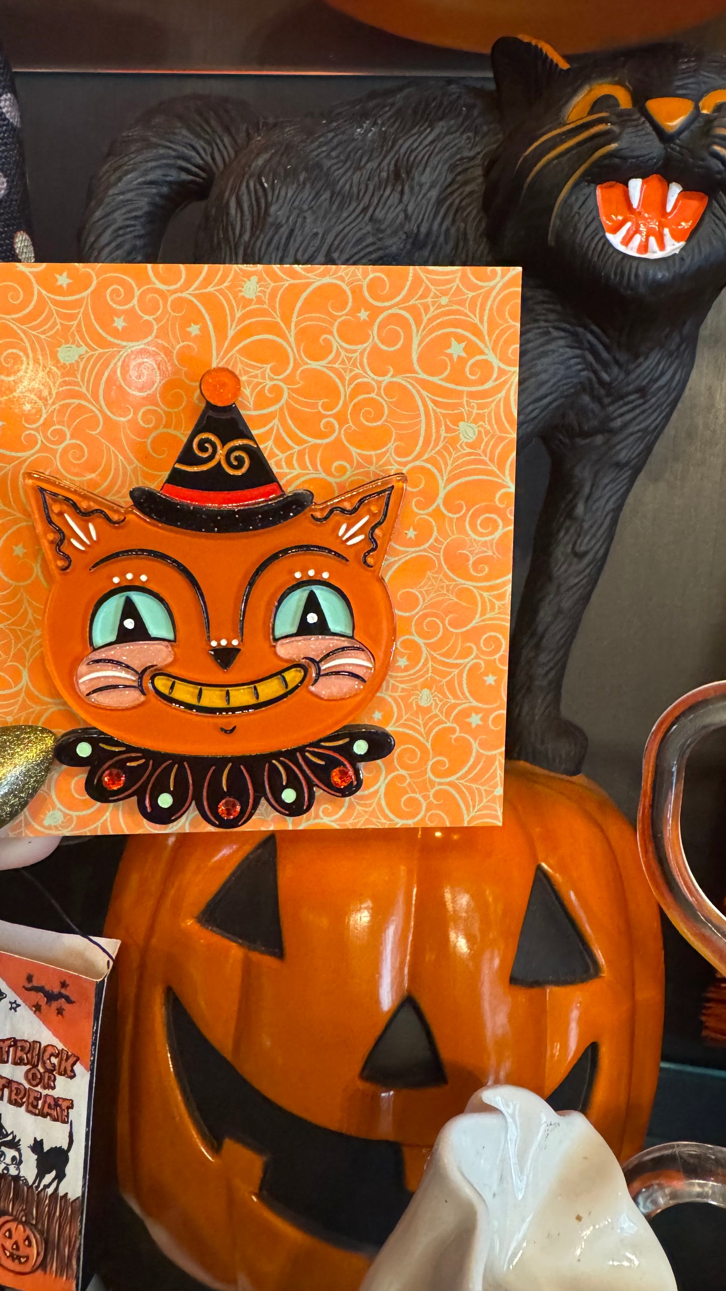 Spunky Spooky Cat Brooch