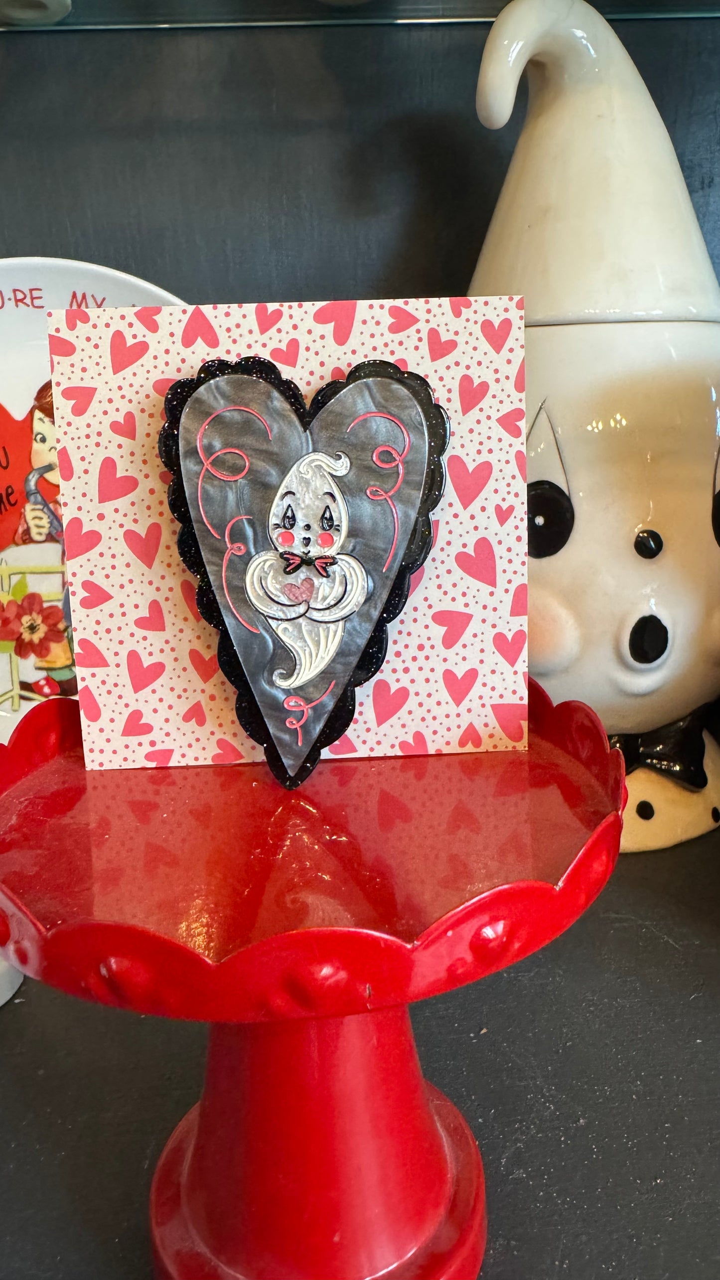 Haunted Heart Ghost Brooch