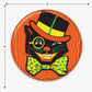 Halloween Top Hat Cat Button