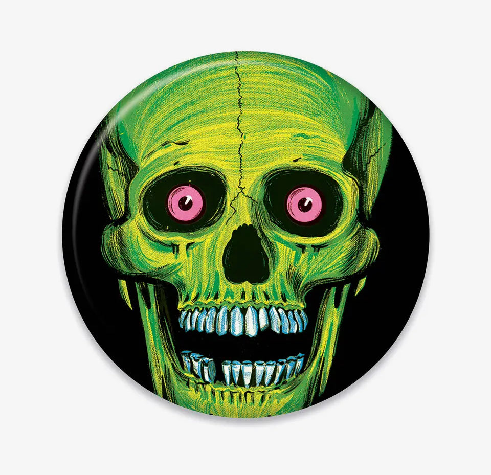 Vintage Green Skull Button