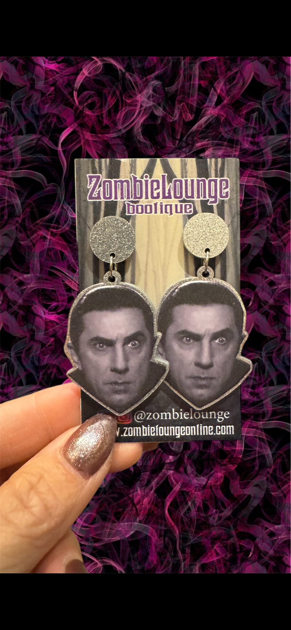 Black and White Monster Earrings