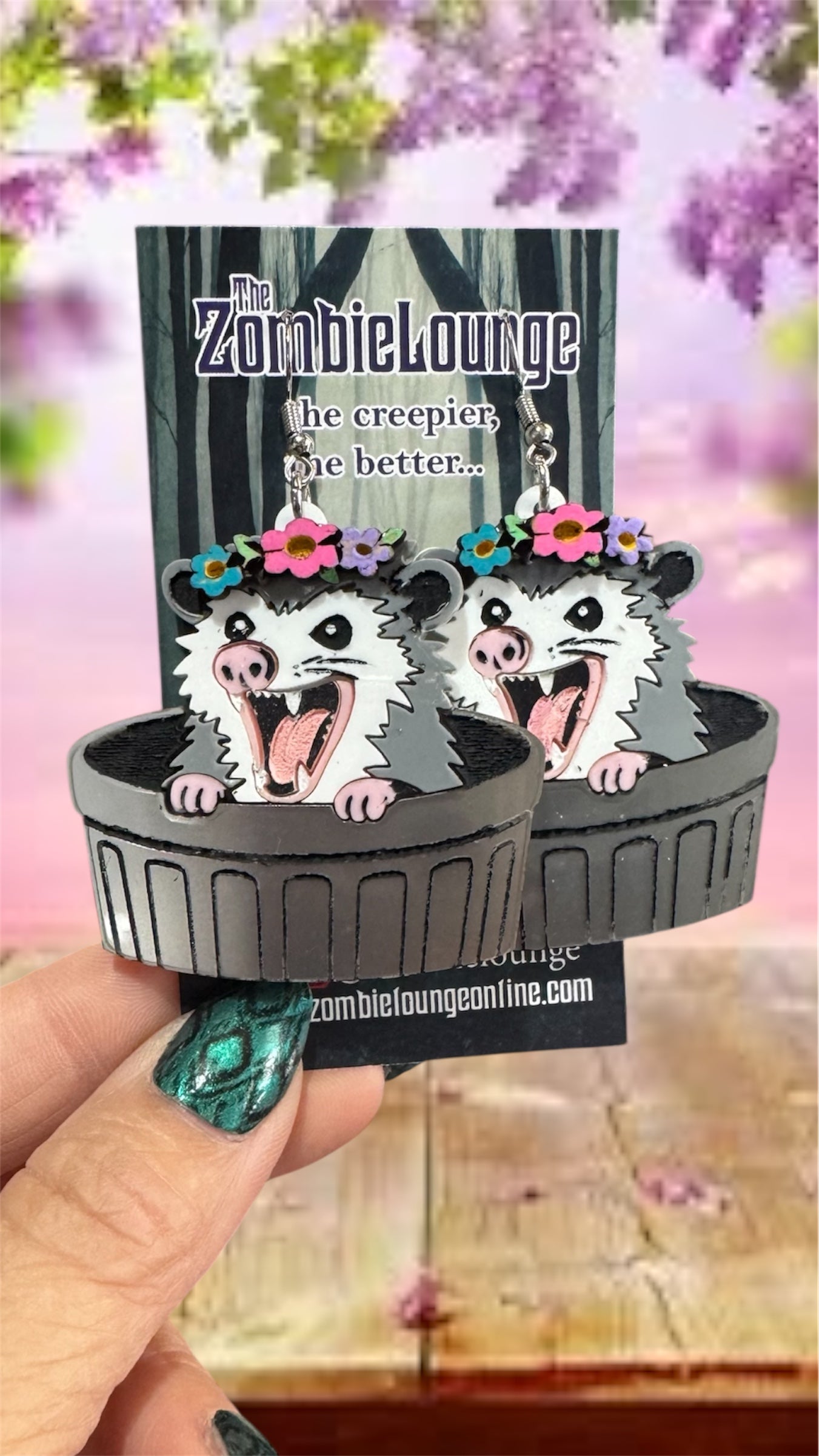Floral Opossum Earrings