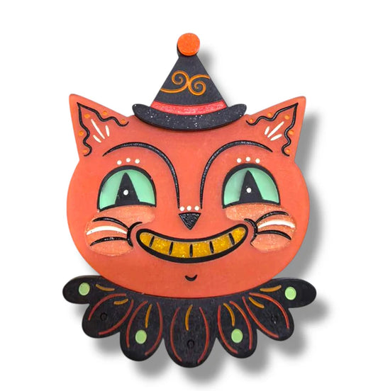 Spunky Spooky Cat Brooch