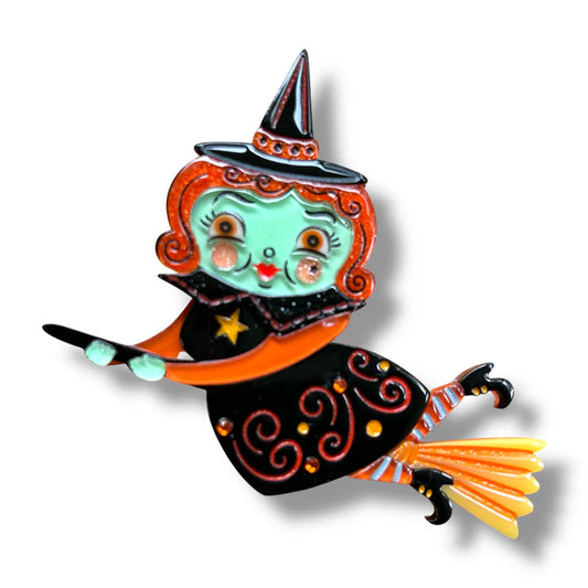 Broomhilda Witch Brooch
