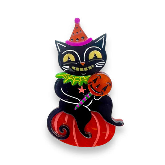 Black Cat Lollipop Brooch