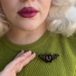 Gothic Glam Bat Brooch Black