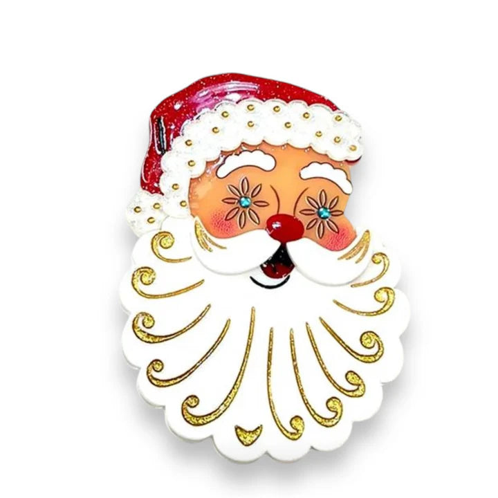 Starry Eyed Santa Brooch