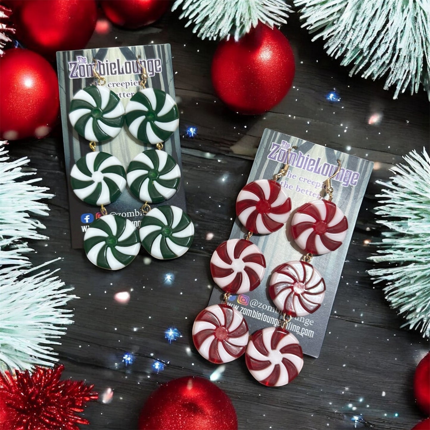 Peppermint Hanging Earrings