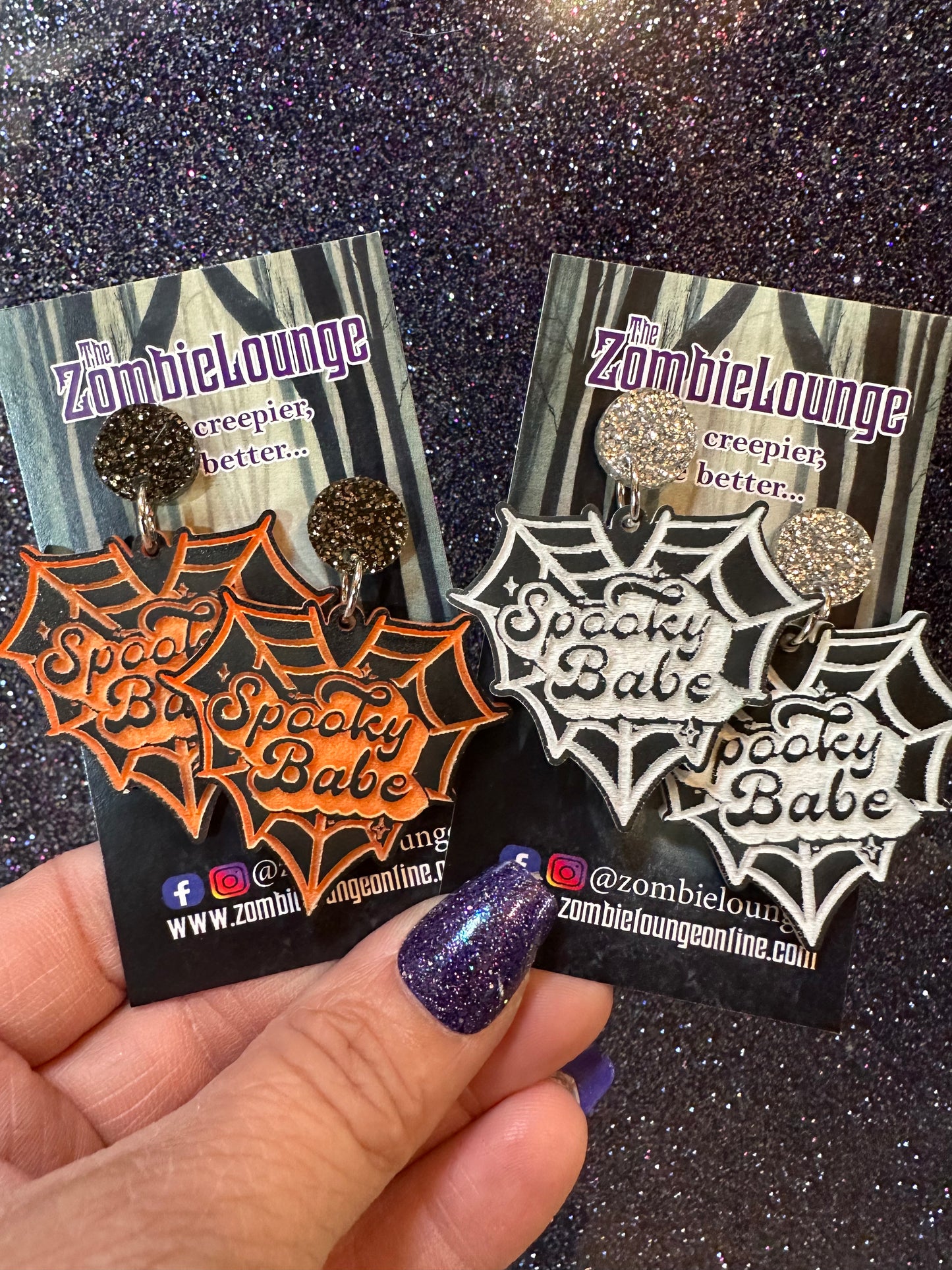 Spooky Babe Web Earrings