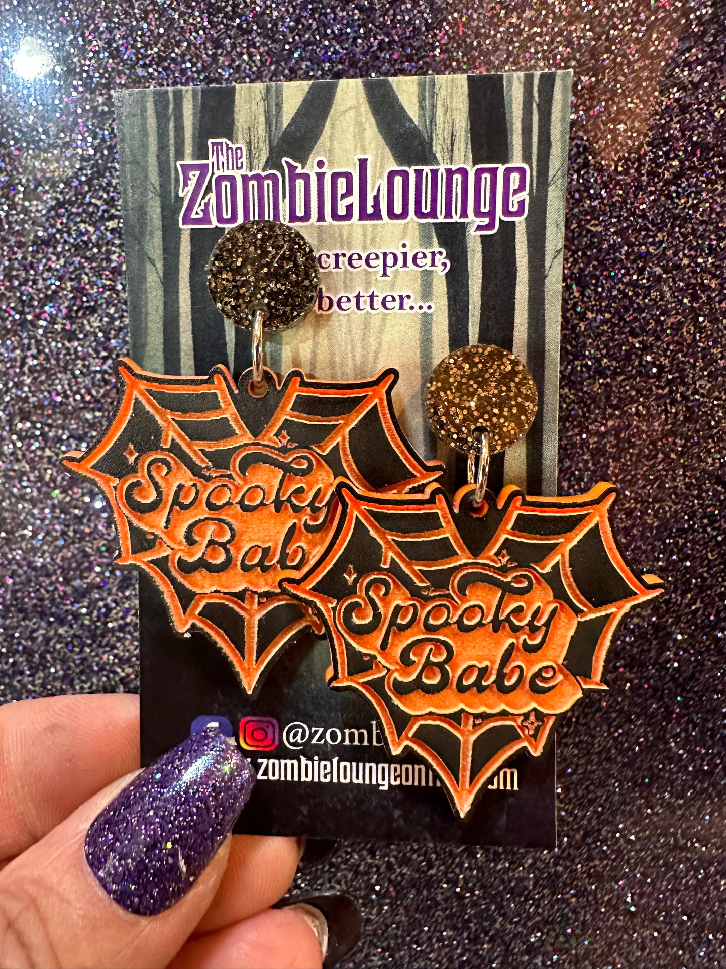 Spooky Babe Web Earrings