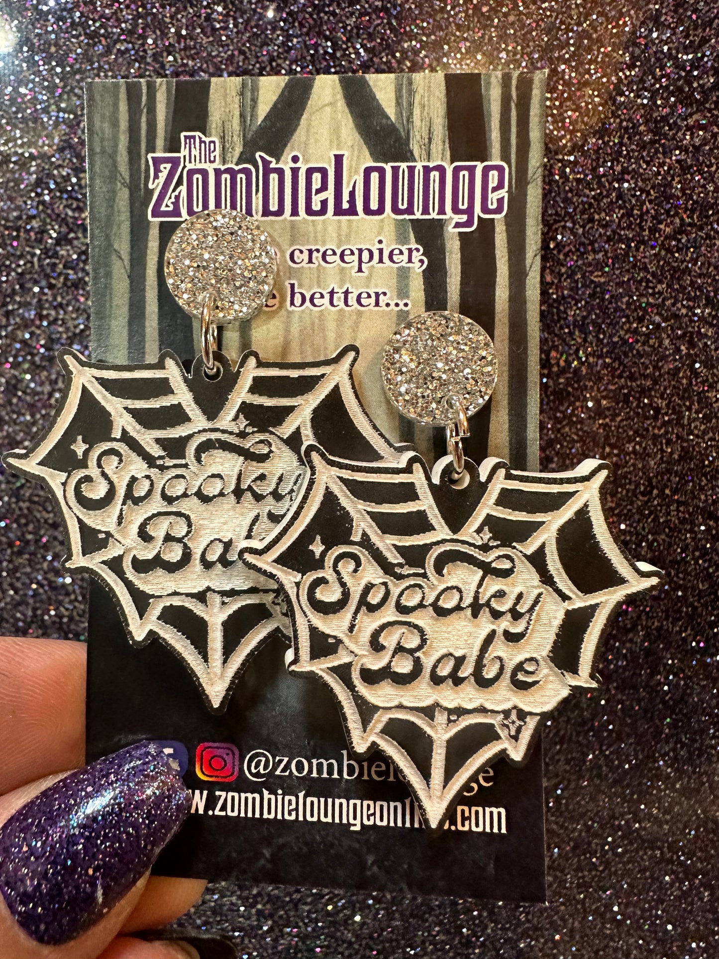 Spooky Babe Web Earrings