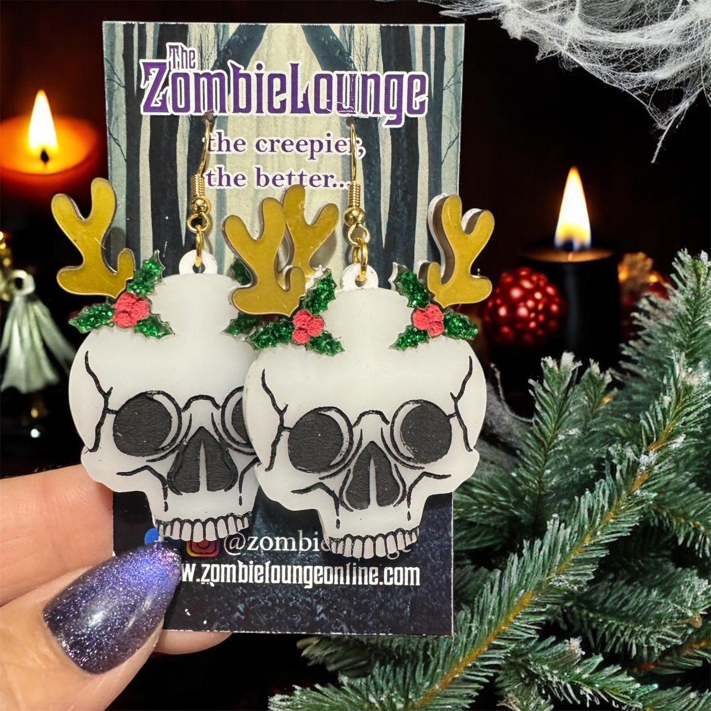 Skull Antler Earrings