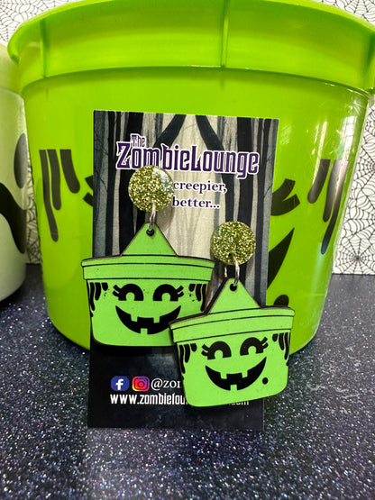 Retro Halloween Bucket Earrings