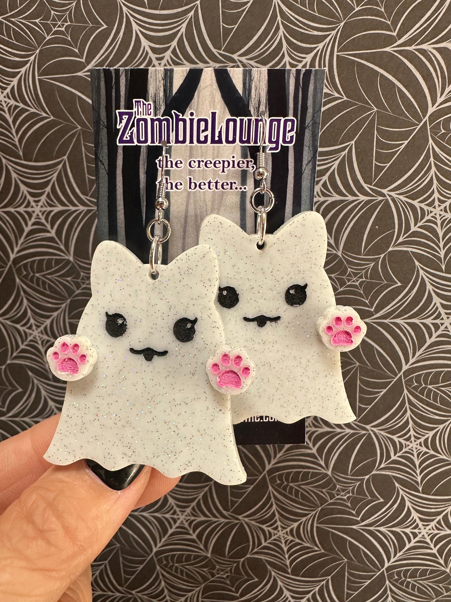 Ghost Kitty Earrings