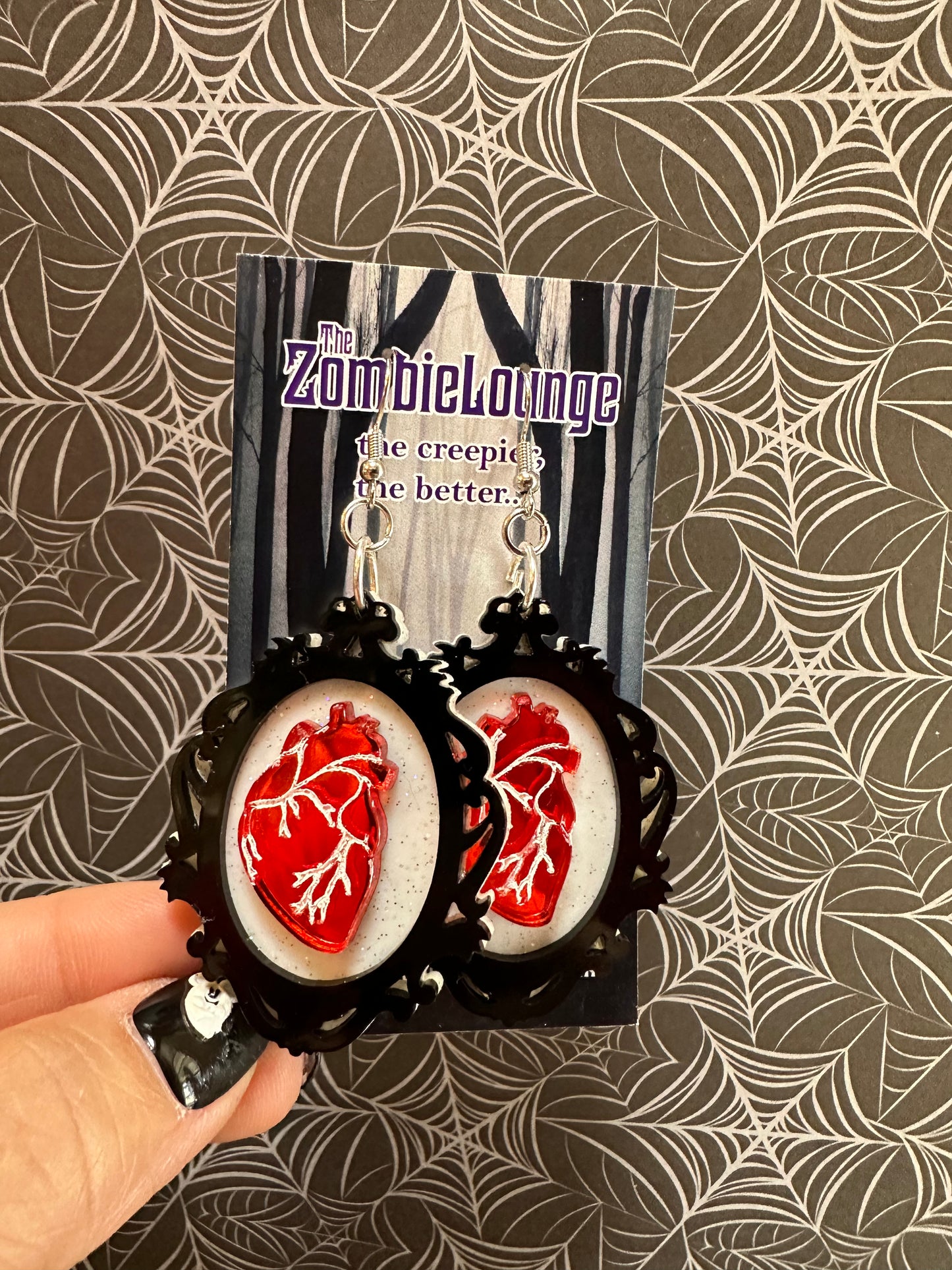 Gothic Heart Frame Earrings