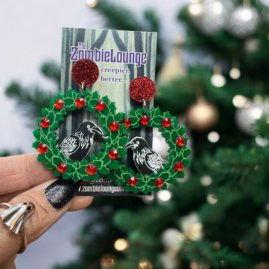 Raven Wreath Earrings