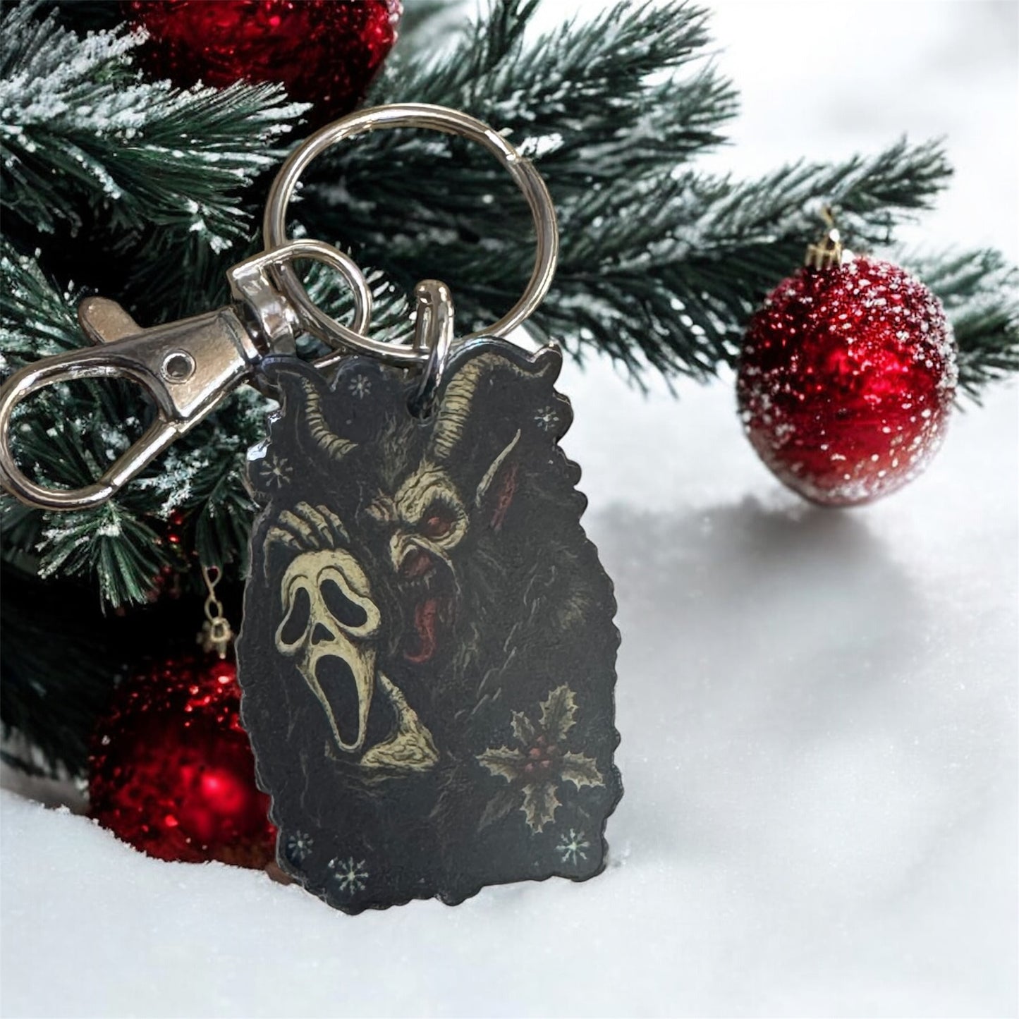 Krampus earrings and keychain