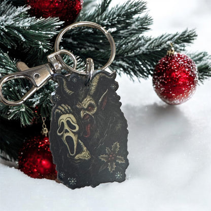 Krampus earrings and keychain