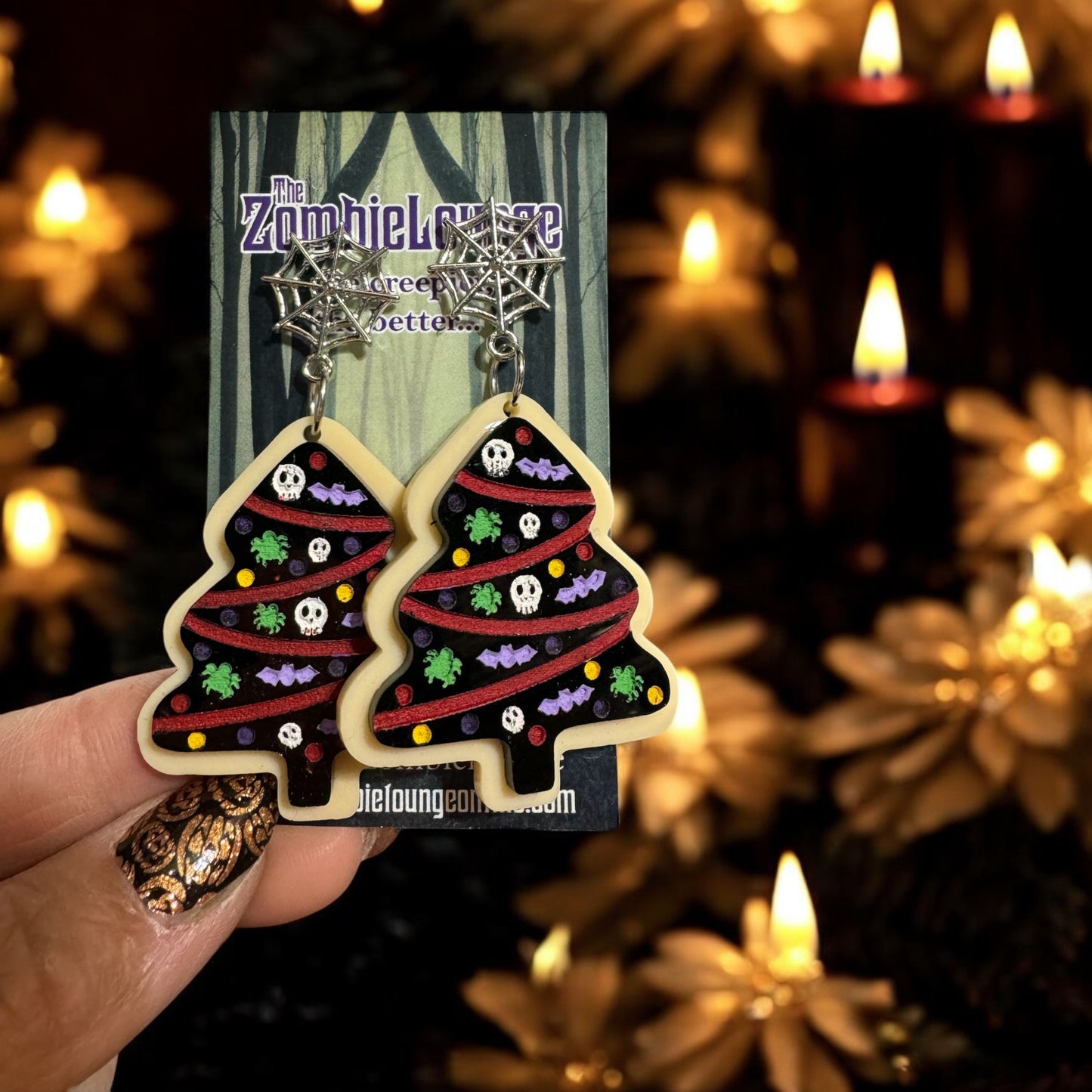 Creepmas Tree Cookie Earrings