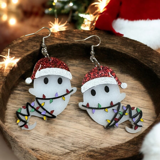 Christmas Lights Ghost Earrings