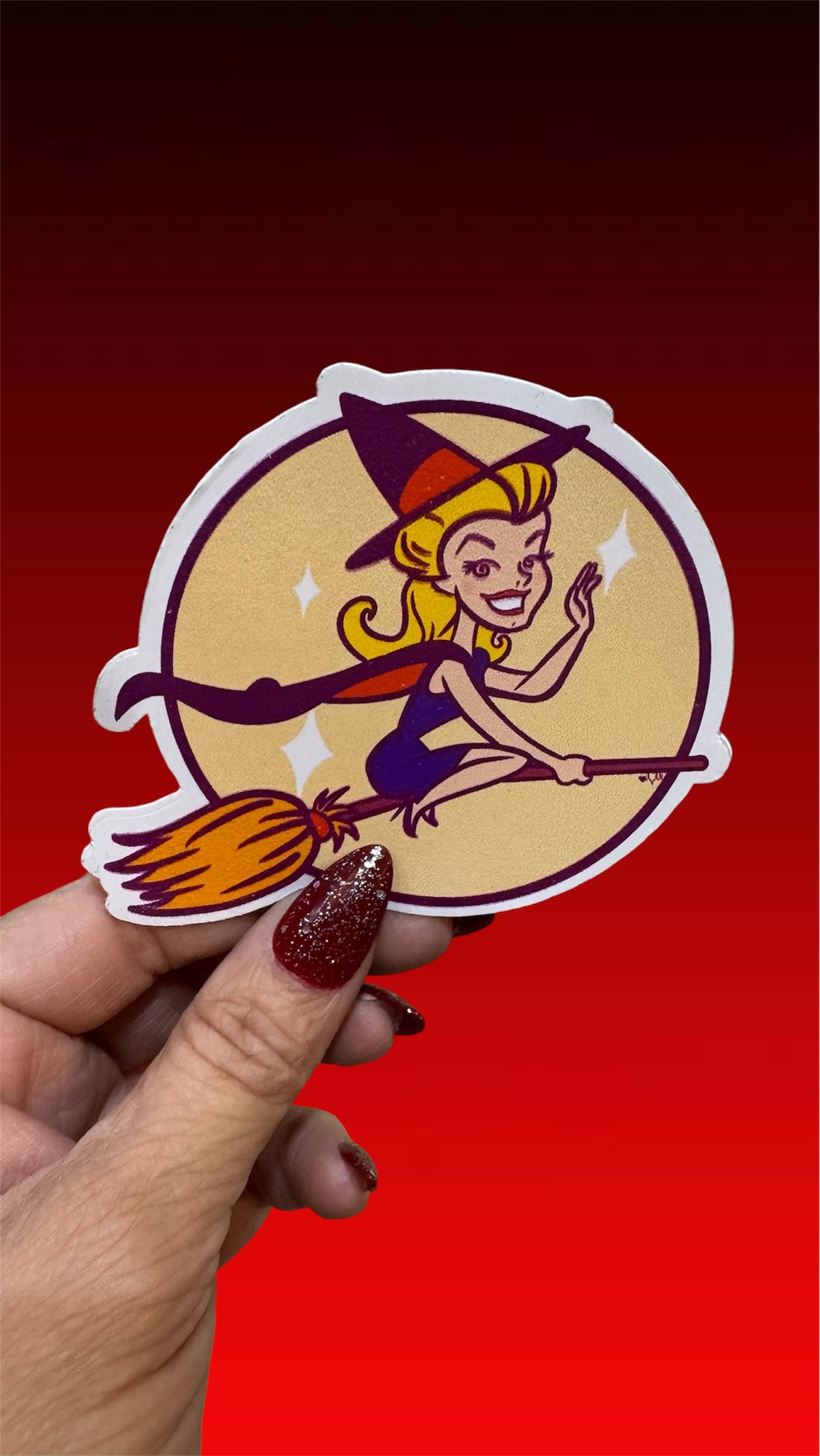 Flying Witch Sticker