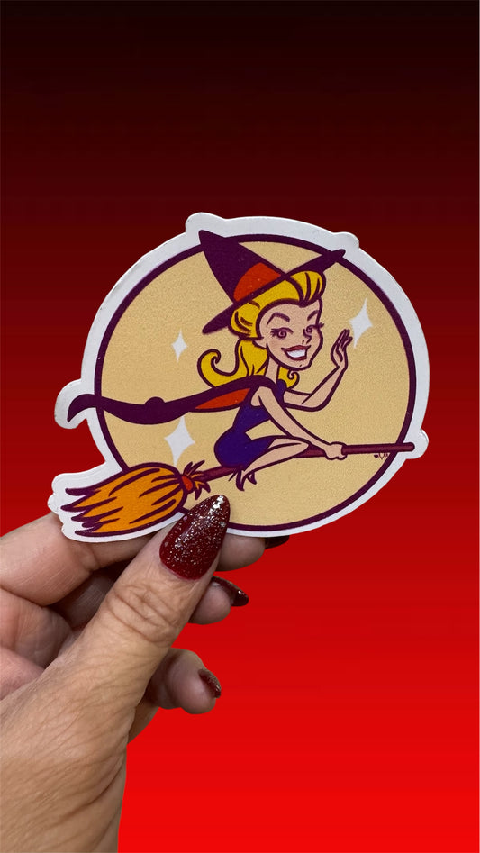 Flying Witch Sticker