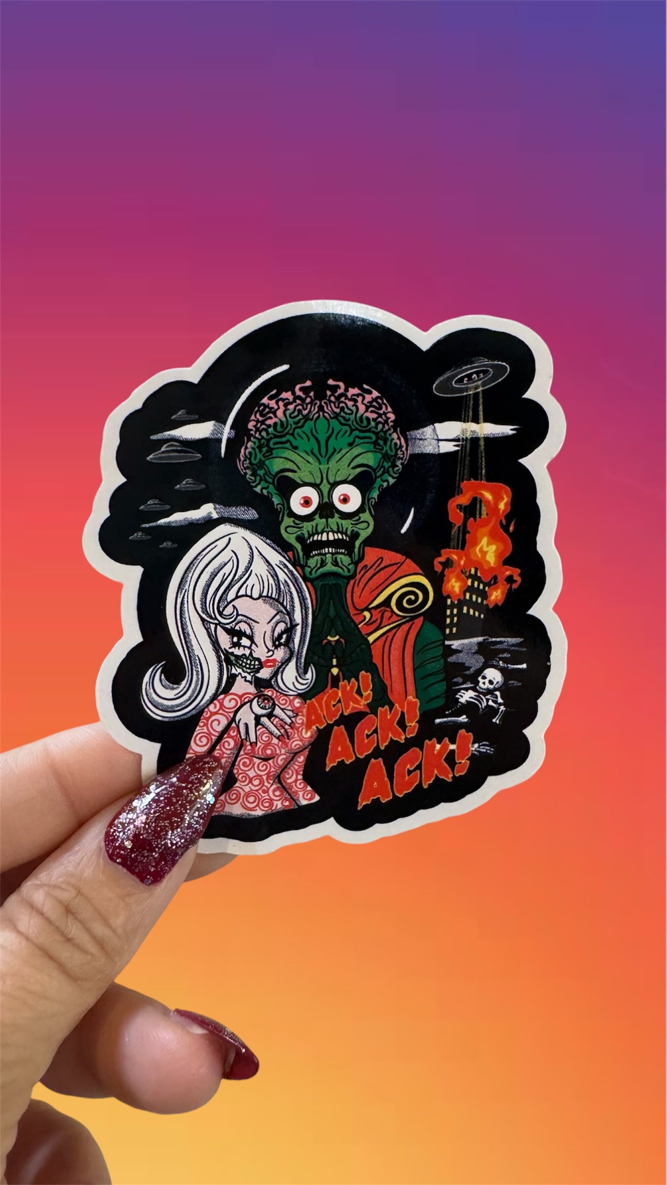 Alien Invasion Sticker