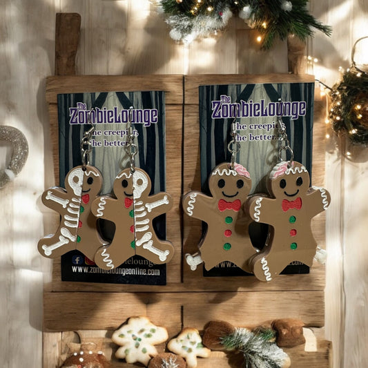 Skeleton Gingerbread Cookie Earrings