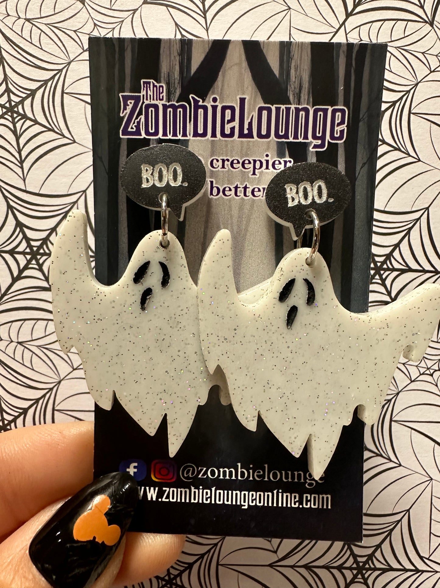 Glitter Boo Ghost Earrings