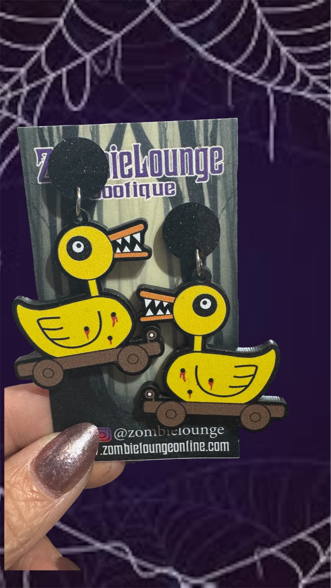 Vampire Teddy and Duck Earrings