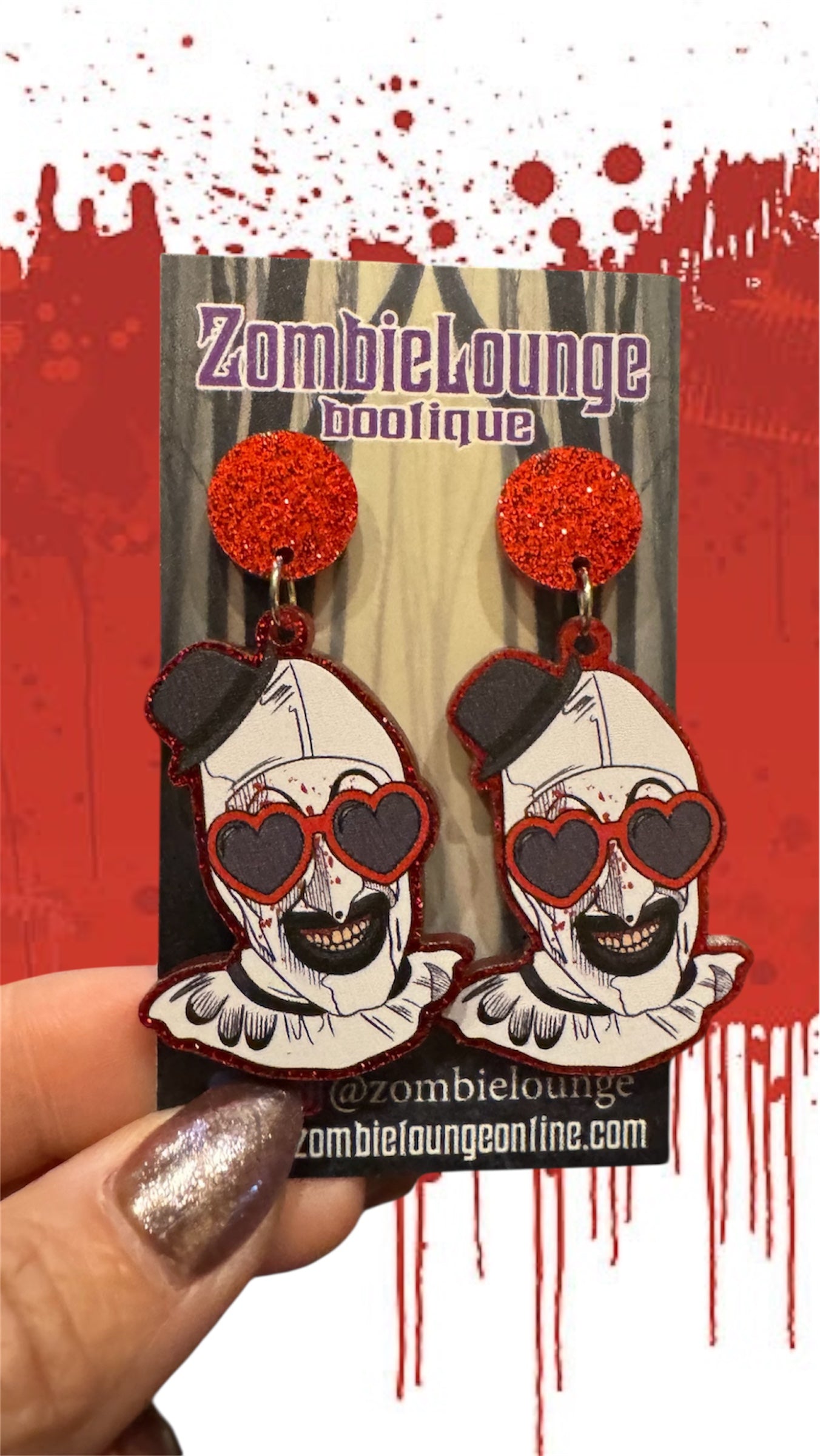 Terror Heart Glasses Earrings