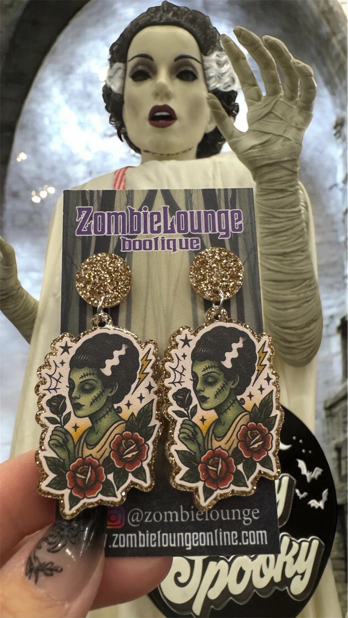 Tattoo Style Bride Earrings